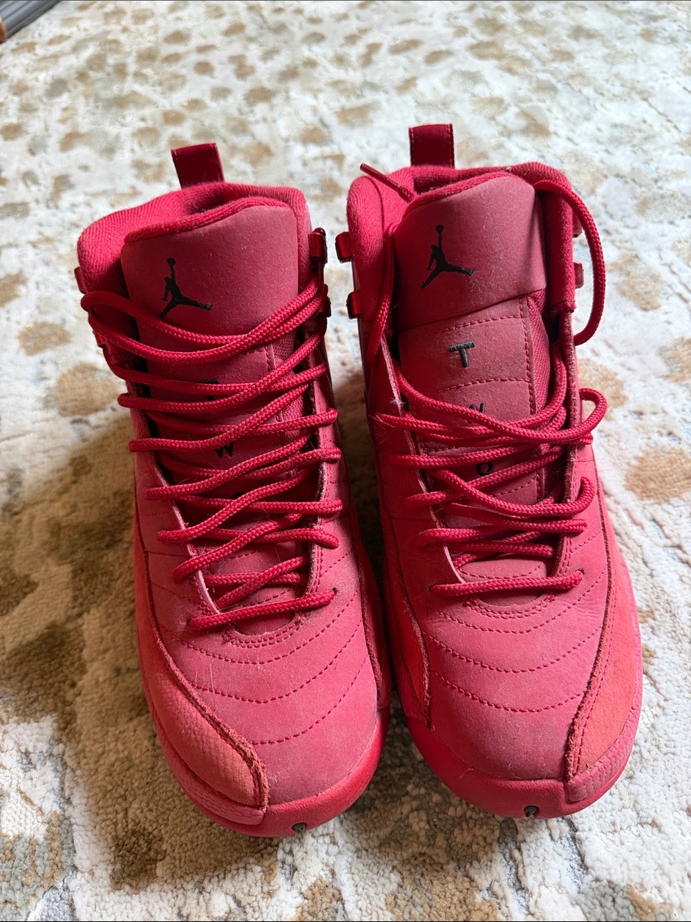 Jordan All-Red Youth High-Top Sneakers with Jumpman